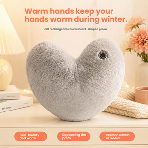 Almohada Eléctrica USB con Forma de Corazón, Cojín Calefactor de Felpa, Almohada Cálida de Invierno, Regalo de San Valentín, Personalizable OEM - Product Image 1