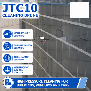 Drone de nettoyage haute pression UAV à pulvérisation ciblée pour le nettoyage extérieur intelligent des fenêtres de bâtiments de grande hauteur et des installations aéroportuaires - Product Image 1