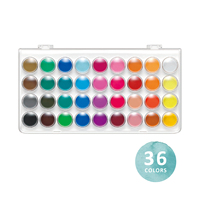 Simbalion – Kit de Gouache Opaque 36 Couleurs de Haute Qualité pour Étudiants et Professionnels, Palette en Boîtier Plastique, Fournitures d'Art pour Mélange de Couleurs