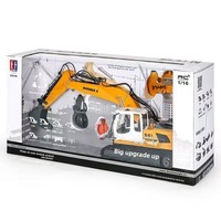 WLtoys 16800 1:16 Excavatrice RC tout métal avec simulation de fumée hydraulique, modèle de véhicule d'ingénierie sur chenilles en alliage
