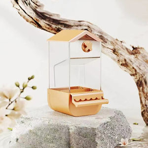 Accessoires de cage à oiseaux transparents de haute qualité, bol d'alimentation pour oiseaux en plastique anti-fuite/anti-éclaboussures, mangeoire automatique - Product Image 5