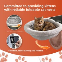 Lit pour chat en velours le plus vendu - Pliable, style bureau et hamac, design respirant et chaud pour usage intérieur