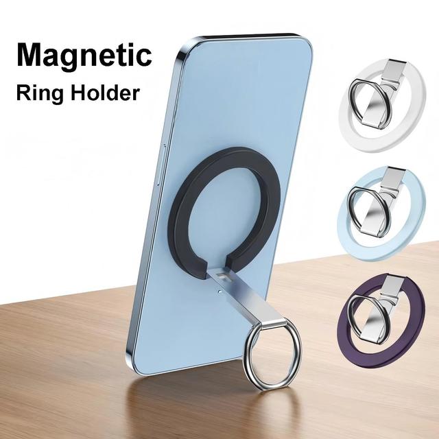 360 Rotation Magnetic Suction Mobile Phone Ring Bracket Grip Holder Magnet Phone Removable for iPhone 14 15 Pro 17 16 Pro Max