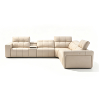 Canapé modulaire design avec fauteuils inclinables électriques, consoles multifonctions et appuie-têtes électriques, canapé d'angle en cuir de qualité supérieure