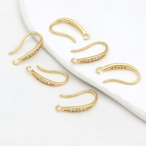 14k gold-plated, color-preserving, diamond-encrusted <b>earrings</b> with dangling loops, <b>hooks</b>, and <b>hooks</b>; handmade DIY <b>earrings</b> and - Product Image 5