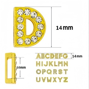 Accessori Fai-da-Te in Lega di Zinco Argento con Strass, Lettere Scorrevoli A-Z da 10mm per Collari di <span class=keywords><strong>Cani</strong></span>, Collane e Braccialetti Moderni - Product Image 4