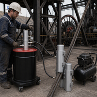 Lubrificateur pneumatique de câbles à câble métallique, type split, pour la maintenance des câbles de grues et de palans miniers