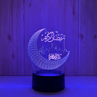 Lampe du Ramadan, souvenir islamique musulman romantique, lumière nocturne LED 3D pour enfants, 7 couleurs changeantes, télécommande USB, décoration de la maison Mubarak