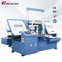 GOLDCNC GZ4240 Máquina de sierra de cinta horizontal CNC totalmente automática para corte industrial de metales con motor de tensión manual