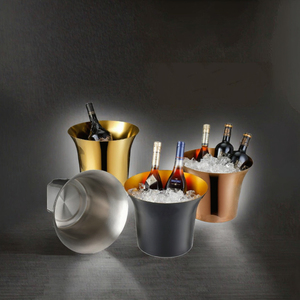 Modern for Luxury 10L Custom Size Hotel Party Gold Beer Bar Black Nightclub Stainless Steel Ice Bucket - Product Image 3
