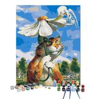 Peinture numérique sur toile 40*50 cm, acrylique, design personnalisé, kit de peinture par numéros écologique, animaux, chat, pour cadre