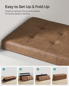Banc <span class=keywords><strong>ottoman</strong></span> multifonctionnel en <span class=keywords><strong>cuir</strong></span> PVC à compartiment caché, meuble moderne à usage domestique, repose-pieds, tabouret d'entrée pour chambre à coucher - Product Image 3