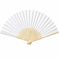 Éventail pliant blanc écologique avec logo personnalisé, poignée en bambou gravée au laser, recyclable, cadeau de mariage ou de fête, vente en gros OEM personnalisée