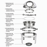 Réchauds de buffet professionnels en acier inoxydable 6L, chauffe-plats pour buffet, équipement de restauration électrique et à alcool pour fêtes A++