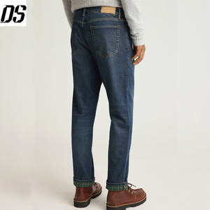 Jeans de qualité personnalisés pour hommes, coupe droite, patchwork, pantalon en <span class=keywords><strong>jean</strong></span> homme, pantalones, jeans doublés de flanelle, denim en gros - Product Image 5