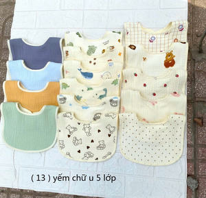 <b>Baby</b> <b>Muslin</b> Cotton Bib U Shaped Double Layer Ultra Soft Absorbent For Newborns Customized made Breathable & lightweight 500 pcs - Product Image 3