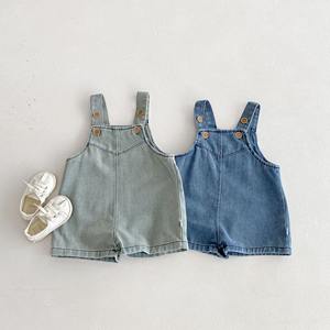 Ins printemps automne garçons filles Denim décontracté ample jarretelle salopette pantalon bébé Shorts - Product Image 2
