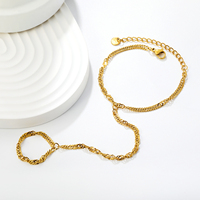 Bracelets en acier inoxydable plaqué or 18 carats PVD étanche, chaîne torsadée classique de Singapour, bracelet de main, bracelet de doigt pour les fêtes