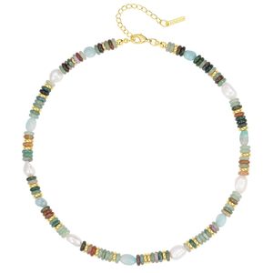 Collar <span class=keywords><strong>de</strong></span> cuentas <span class=keywords><strong>de</strong></span> ábaco colorido para <span class=keywords><strong>mujer</strong></span> y hombre, gargantilla bohemia <span class=keywords><strong>de</strong></span> playa con cierre <span class=keywords><strong>de</strong></span> oro <span class=keywords><strong>de</strong></span> 18 quilates, collar <span class=keywords><strong>de</strong></span> amazonita con gemas curativas - Product Image 5
