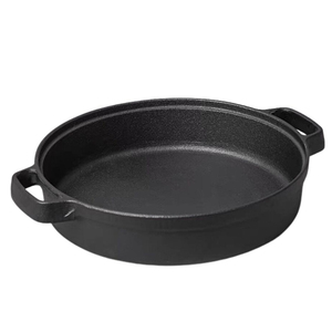 Precio de salida de fábrica Pan de pizza de hierro fundido Paella Sartén con asas dobles - Product Image 5