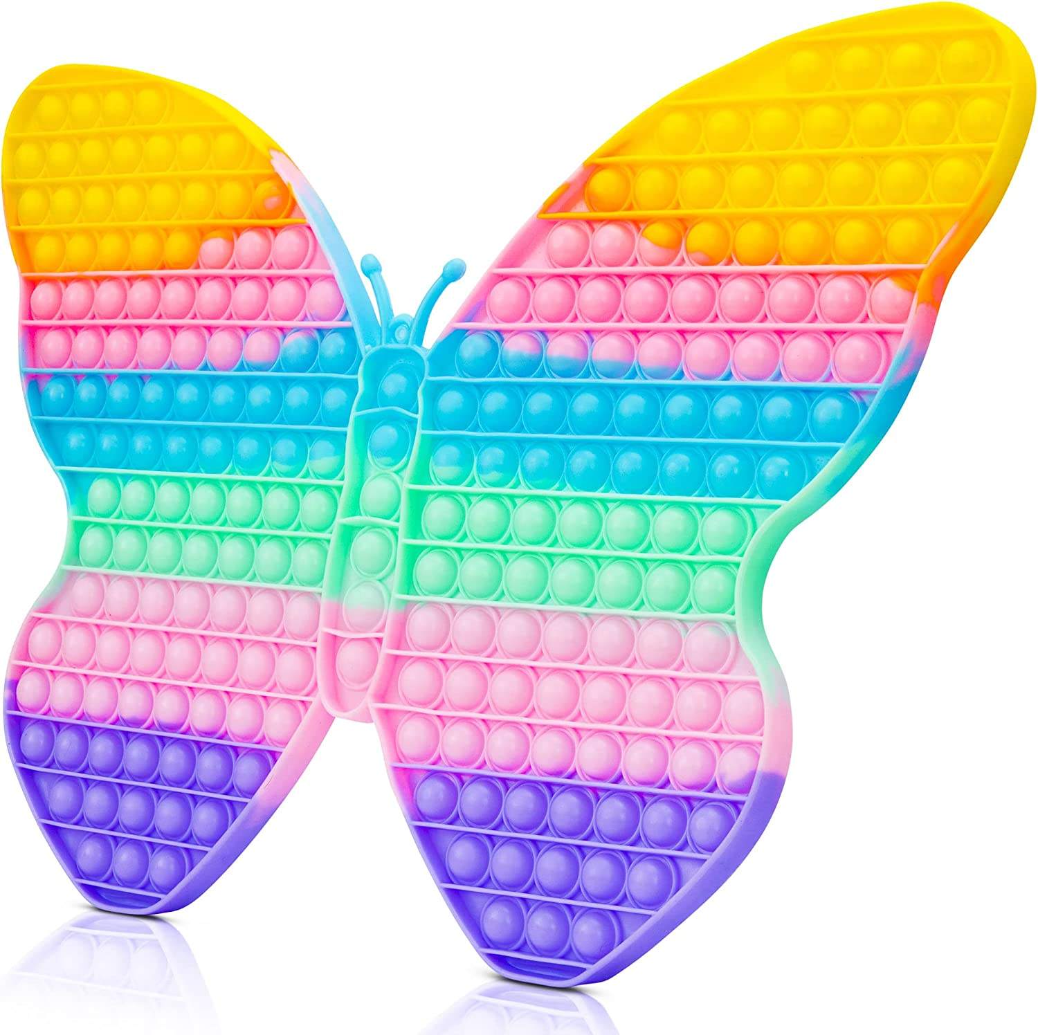 Wholesale Butterfly Popping New Rainbow Big Large Mini Jumbo Bubble Silicone Poppers Sensory Push It Fidget Popper Toy 