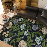 Décoration de maison de luxe personnalisé moderne minimaliste vert rayures laine tapis français Vintage walk-in placard chambre chevet tapis