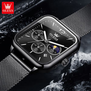   Montre de luxe 9914 au design personnalisé avec logo OEM, multifonctionnelle, diamantée, pour homme, sportive, à la mode, vente en gros, montre à quartz avec bracelet en maille - Product Image 4