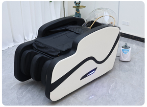 Lit de lavage capillaire moderne en céramique avec bac de lavage intégré, dossier électrique et circulation d'eau et vapeur - Product Image 3