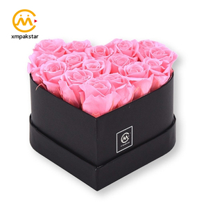 Custom Made Luxury Rigid <strong>Heart</strong> <strong>Shaped</strong> Fresh Rose Flower Bouquet Gift Packaging <strong>Box</strong> with logo - Product Image 1
