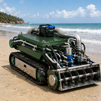 Peralatan Pembersih Tahan Air Beroda dengan Mesin dan Pompa untuk Penghapusan Lumpur Dasar Danau dan Robot Pengeruk Sampah Air