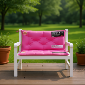 Coussin de banc d'extérieur en polyester rose 39,4 x 19,7 pouces, matelassé, résistant à l'eau, amovible et lavable, pour siège de jardin - Product Image 2