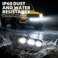 Lumière de calandre automobile universelle étanche en aluminium à LED 3 yeux 12V 170W avec logo laser gratuit, faisceau haut et bas
