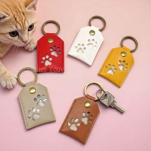 Durable Holder Cute Paw Keychain Faux Leather Pet <b>Memorial</b> Goods Portable Dog Hair Amulet Case Bag Charm <b>Gift</b> - Product Image 2