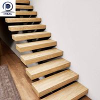 Escalier flottant haut de gamme avec structure à montantes ouvertes pour applications de rénovation résidentielle moderne