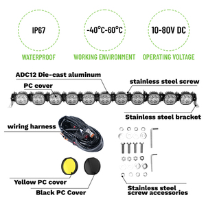 Nouveau kit de phares LED modulaires connectables pour tout-terrain, montage universel 24V - Product Image 6