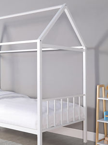 Design moderno in ferro battuto a 4 Poster con plateau letto a camera singola zanzariera <span class=keywords><strong>per</strong></span> bambini letto a baldacchino in metallo bianco - Product Image 4