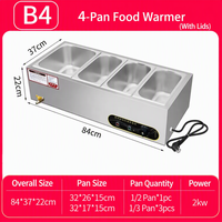 Réchaud alimentaire électrique multifonctionnel en acier inoxydable pour comptoir, isolé, pour buffet ou usage domestique, 2 kW
