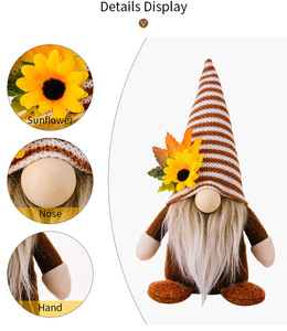 Decoraciones Hechas a Mano para el Día de Acción de Gracias, Decoraciones Otoñales para el Día de Acción de Gracias, Muñecos de Peluche de Duendecillos, Muñecos de Gnomos con Calabazas y Girasoles - Product Image 5