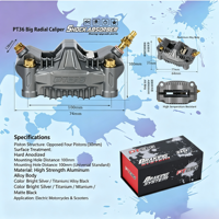 Kit de mise à niveau de frein à disque radial PTENG PT36 Big Caliper, pompe de frein à disque à aileron de requin pour moto à 2 roues, cyclomoteur électrique, trottinette électrique, mod.