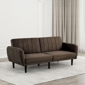 Sofá Futón Color Gris Convertible <span class=keywords><strong>en</strong></span> <span class=keywords><strong>Cama</strong></span>, Tapizado <span class=keywords><strong>en</strong></span> Tela, Patas de Hierro, Respaldo con Soporte, 1 Pieza, Sofá con Resorte de Bolsillo - Product Image 1