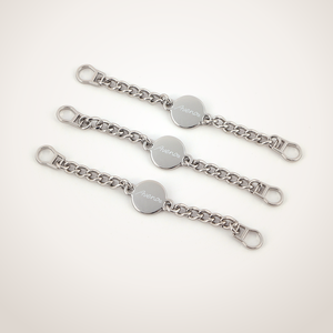 3D Embossed Eco-Friendly <b>Chain</b> Metal Labels with Laser Cut Edge Vintage Style for Clothing and Handbags - Product Image 1