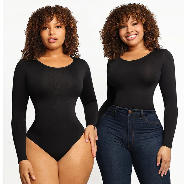 Wholesale 2025 Women's Casual Style Long Sleeve Slim Corset Bodycon Shapewear Bodysuit for Autumn and Winter
