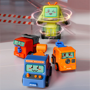 Voiture jouet transformable en véhicule d'ingénierie, robot coulissant inertiel en plastique, éducatif et créatif pour enfants, jouets scientifiques et d'ingénierie - Product Image 1