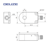 Capteur de proximité inductif DC DEUZE ICR15KSN3-B4 IP67 15 mm, conception circulaire standard, NPN/PNP NO/NC, 4 fils, assemblage flexible