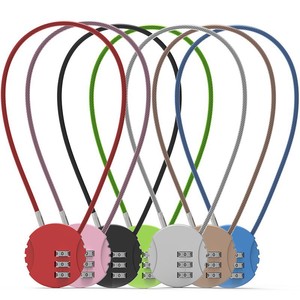 Candado con <span class=keywords><strong>Cable</strong></span> <span class=keywords><strong>Extra</strong></span> Largo, Candado con Combinación de 3 Dígitos para Equipaje, Casco, Cesta - Product Image 2