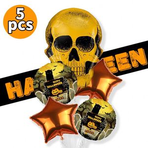 Happy Theme Party <b>Decoration</b> Halloween Foil Black Cat Zombie Head Shape 5Pcs/Set <b>Balloon</b> - Product Image 3