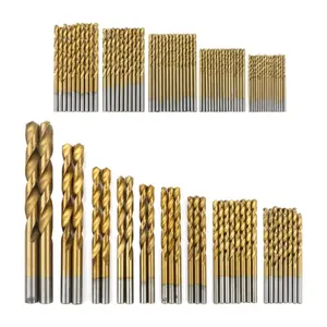 Conjunto de brocas de aço HSS revestido de titânio de alta qualidade 1.0mm-13mm, ferramentas elétricas personalizáveis para trabalhar madeira, alta qualidade