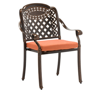 Chaise rectangulaire en aluminium moulé pour l'extérieur, mobilier de jardin traditionnel, durable pour une utilisation en extérieur - Product Image 1