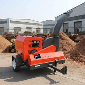 55HP CE Certified Diesel Wood Chipper Shredder | Mobile Trailer Type for Tree Logs, Branches & Wood <b>Waste</b> Recycling - Product Image 1