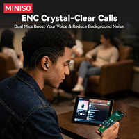 MINISO MS108 AI BT6.0 Earphone Nirkabel Dual-Headset TWS Mikrofon Peredam Kebisingan Earplug Headphone Portabel Latensi Rendah